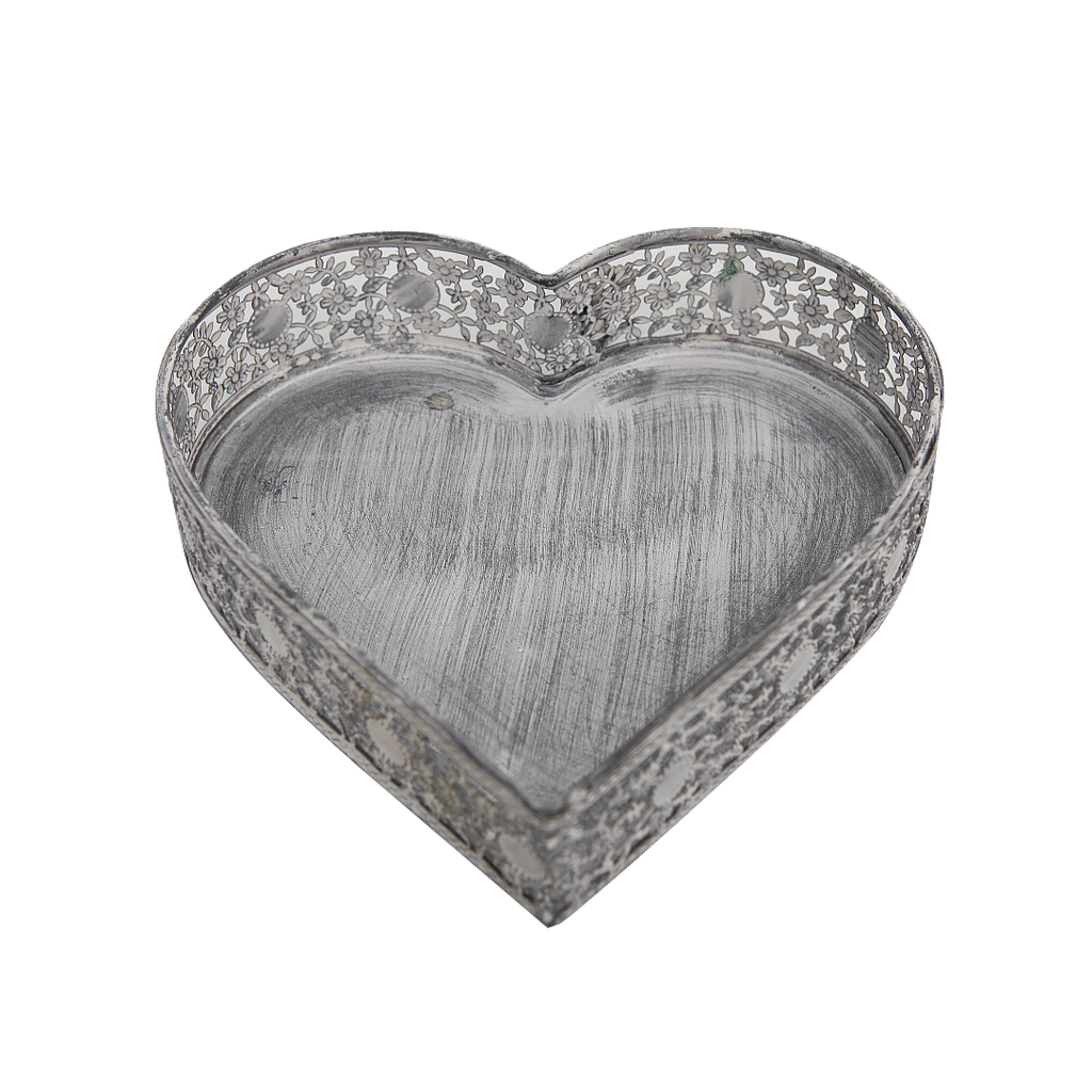 VENICE- Heart tray 23 x 23 - Patina grey (medium)