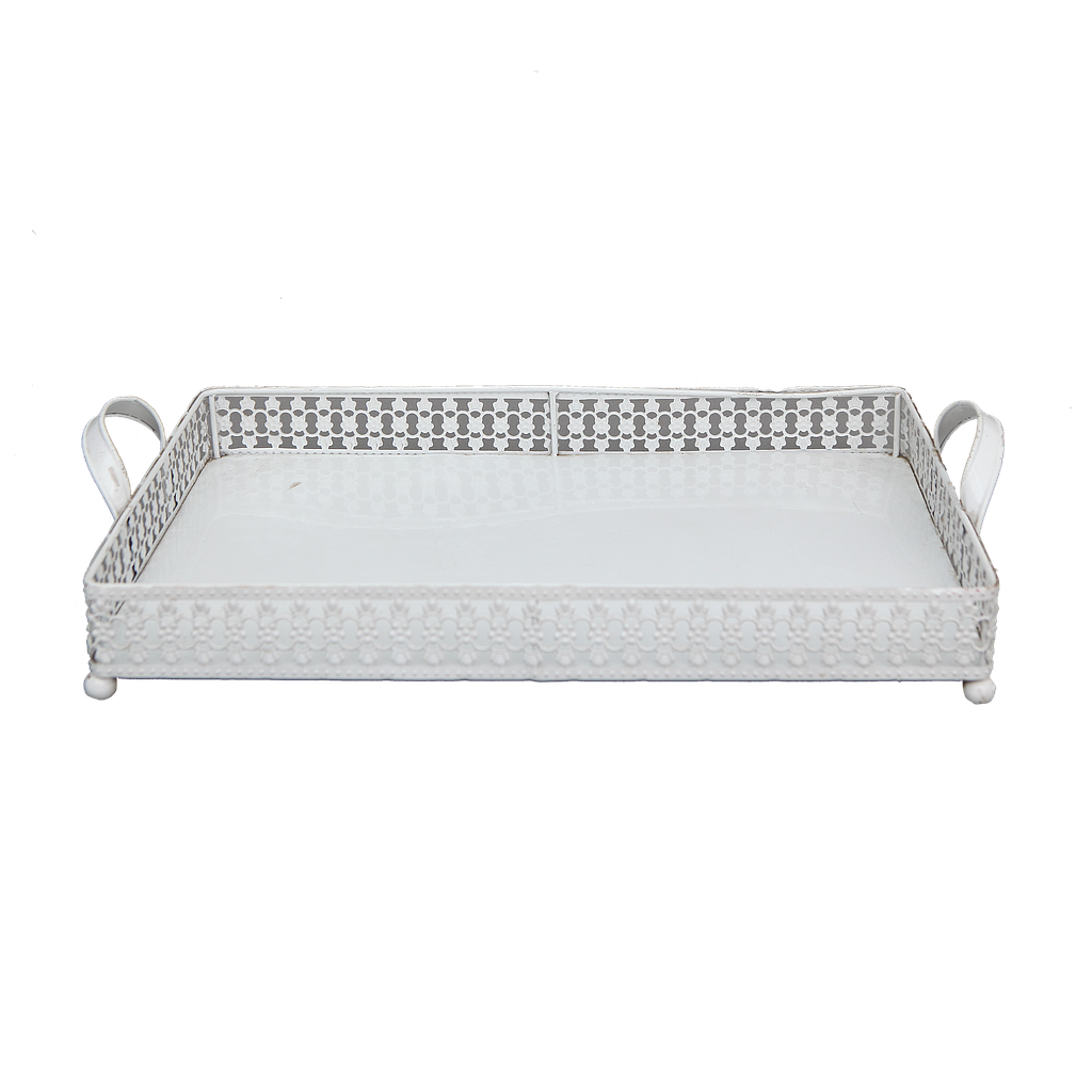 BATH - Rectangular tray 52 x 30 - White metal (large)