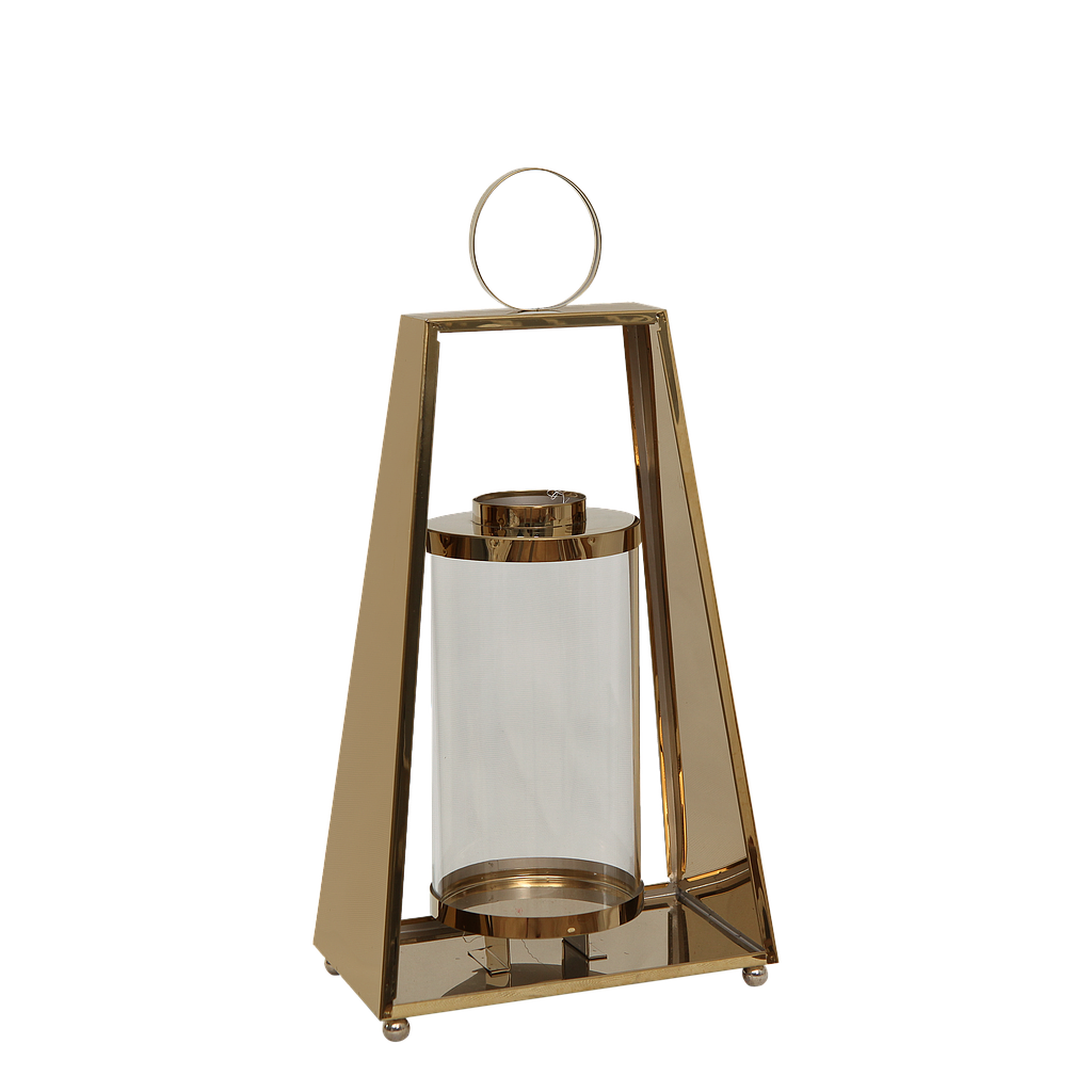 PRAGUE - Metal lantern H41 - Gold