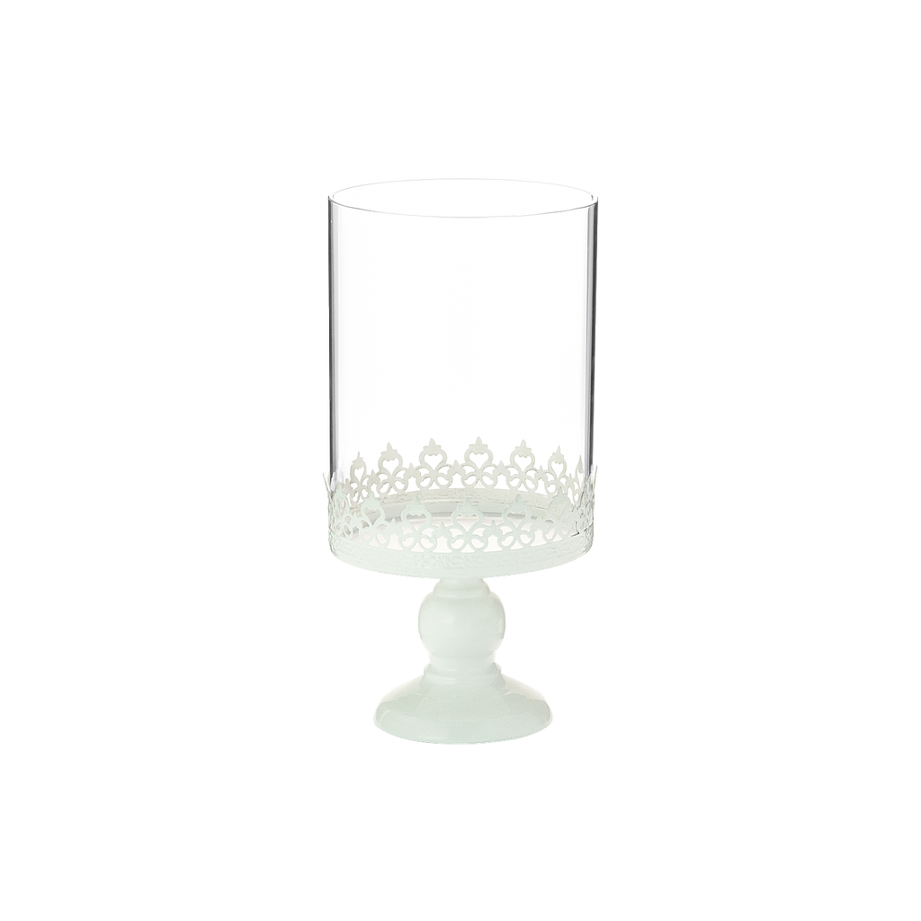 ORENBURG - Metal candle holder H28 - White