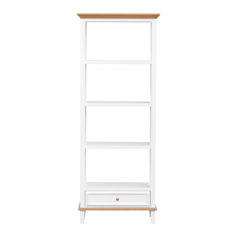 DAPHNEE - Bookcase L70 x H190 - Brushed white and Natural oak