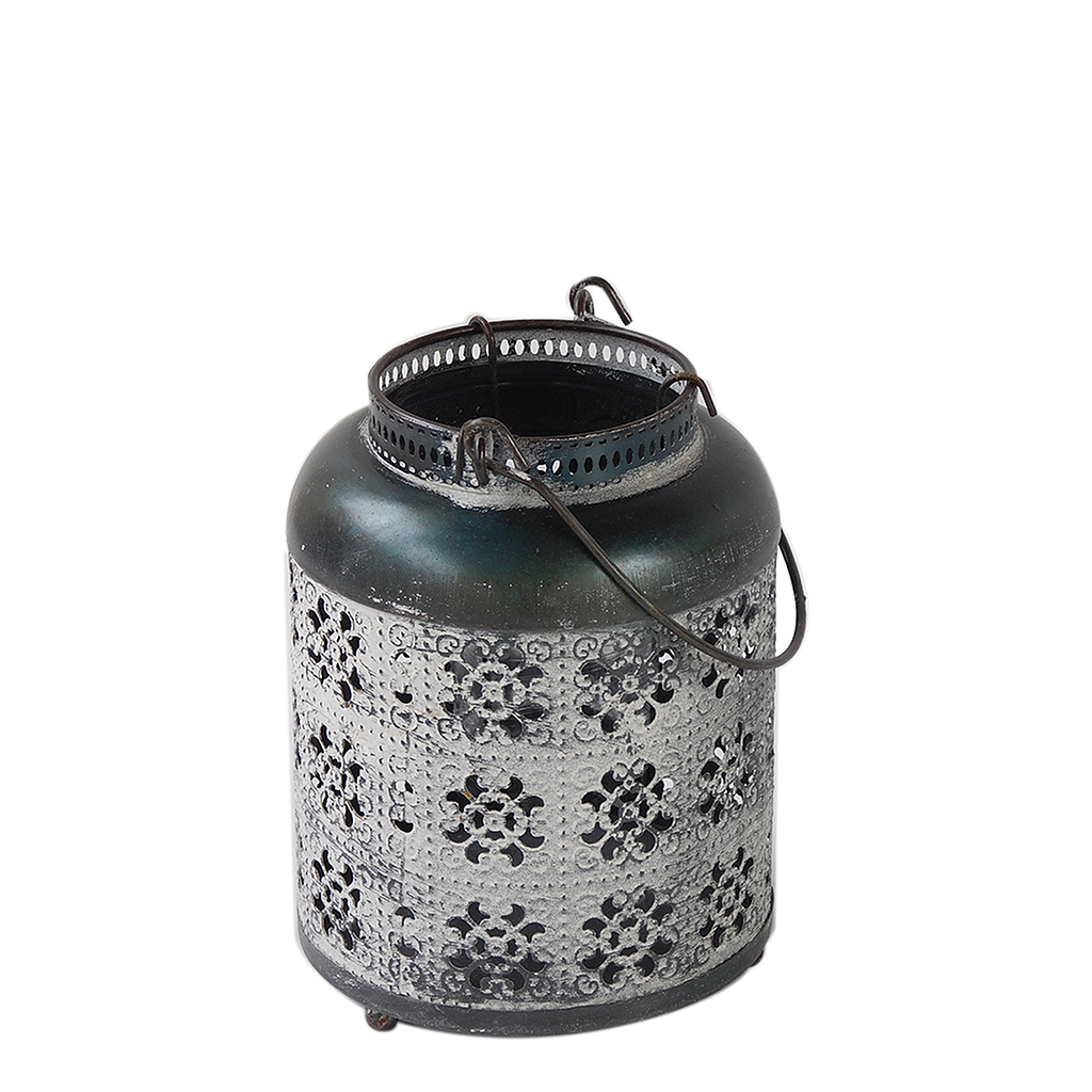 ISTANBUL - Floral lantern H17 - Patina dark grey