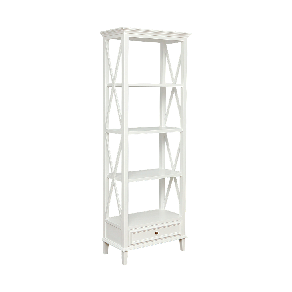 DAPHNEE - Bookcase L70 x H190 - Brushed white