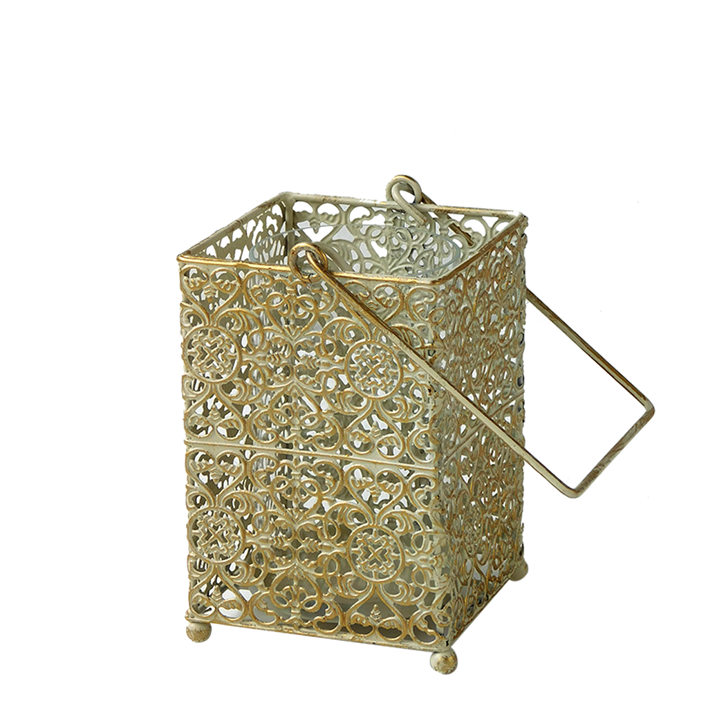 MINSK - Square celadon lantern H16 - Golden