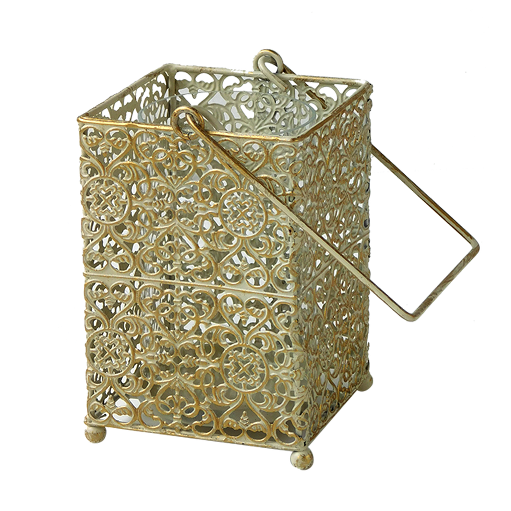 MINSK - Square celadon lantern H16 - Golden