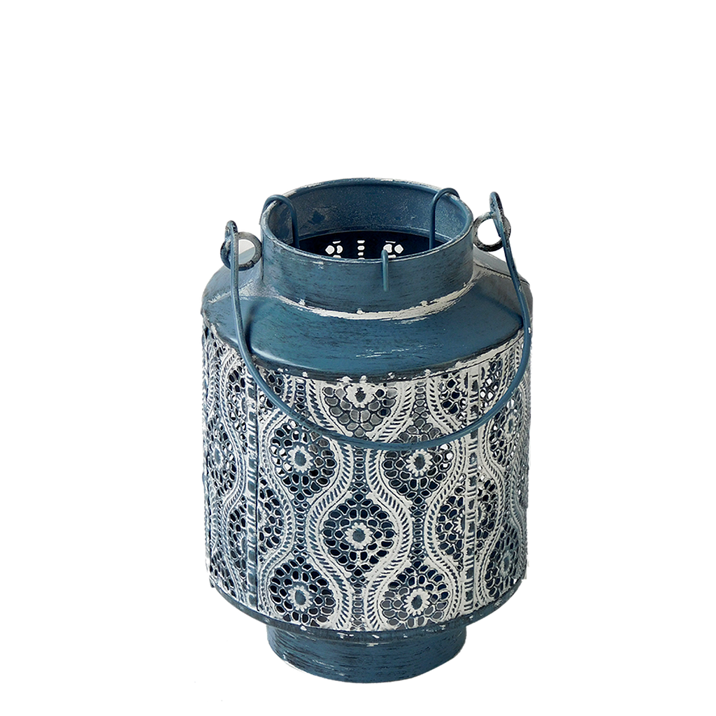 ISTANBUL - Metal lantern H19 - Teal