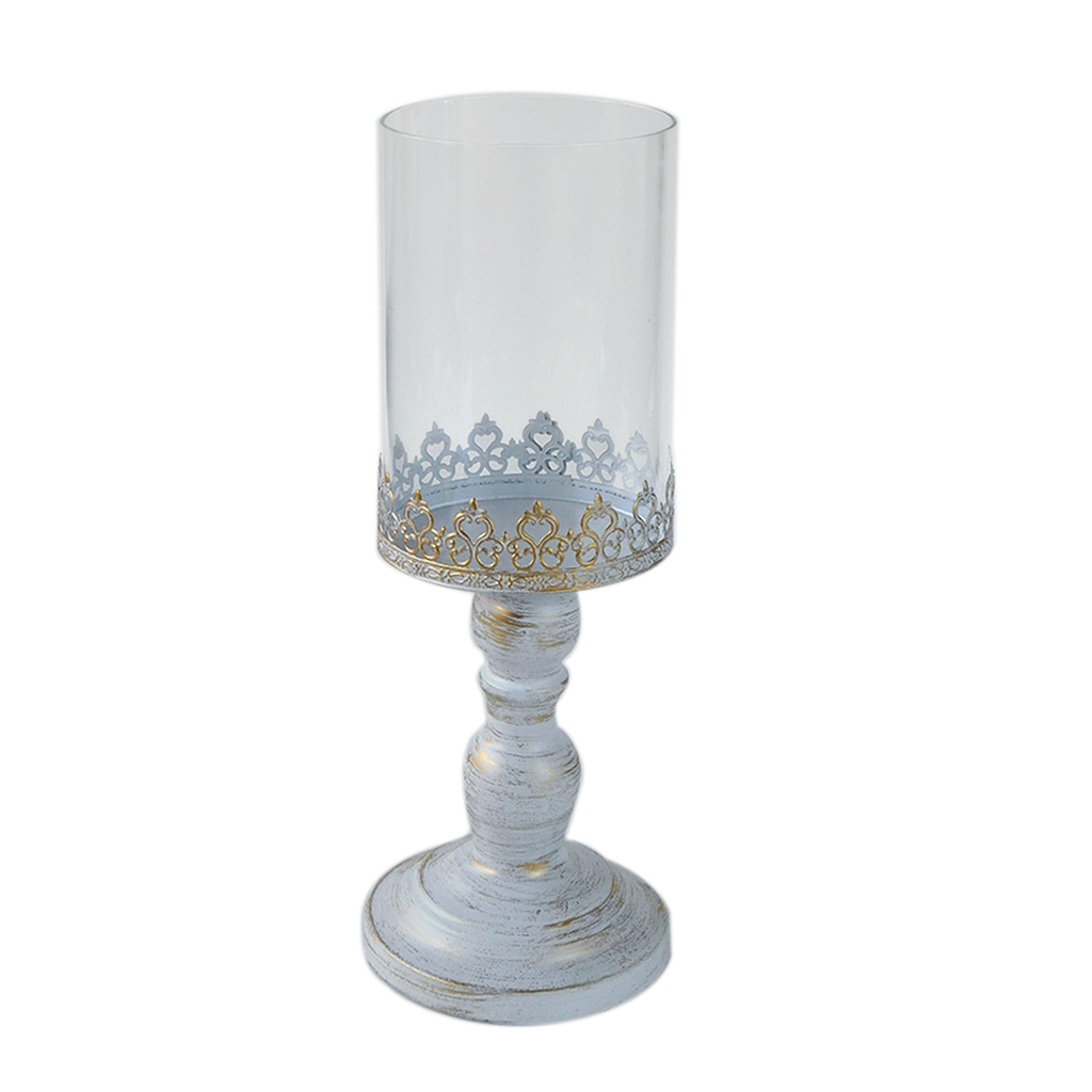 ORENBURG - Metal candle holder H37 - White