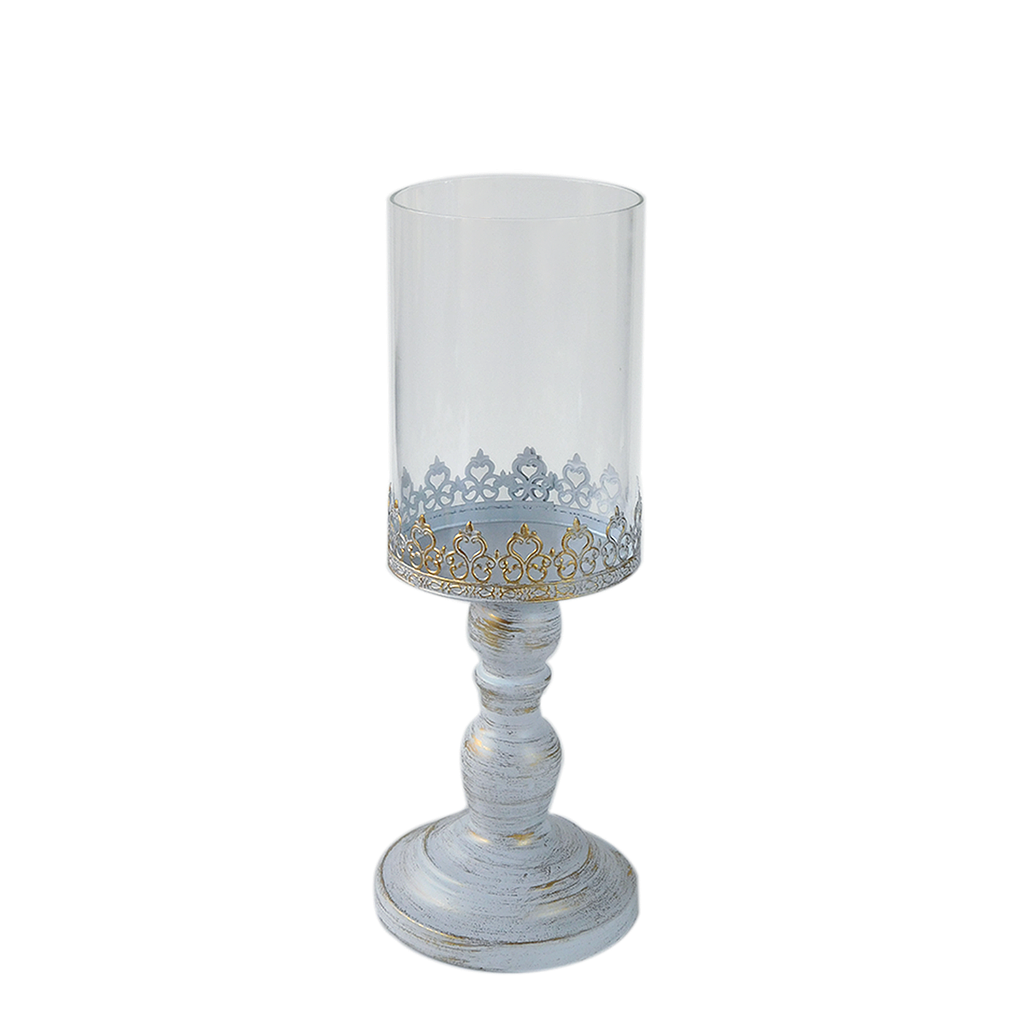 ORENBURG - Metal candle holder H37 - White