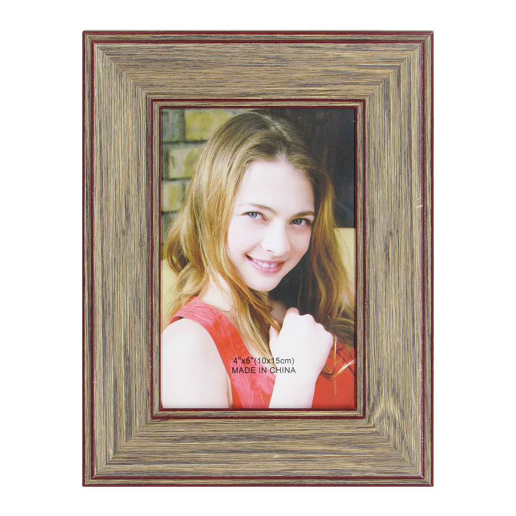 AZELIE - Photo frame with red outlines 10x15 - Brown