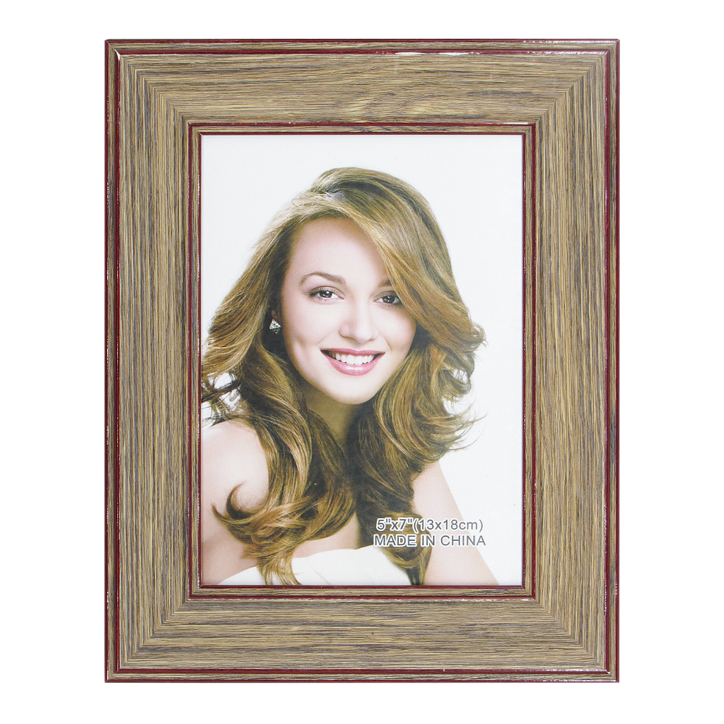 AZELIE - Photo frame with red outlines 13x18 - Brown