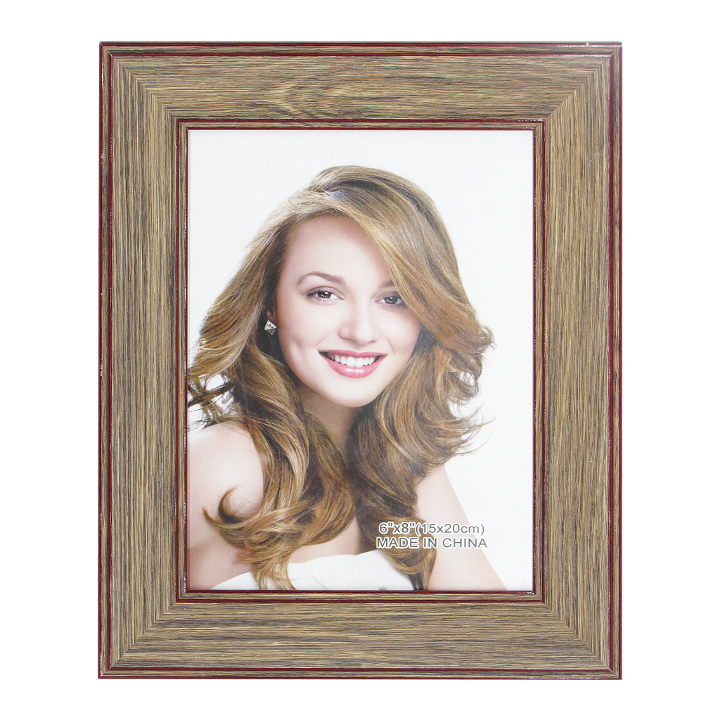 AZELIE - Photo frame with red outlines 15x20 - Brown