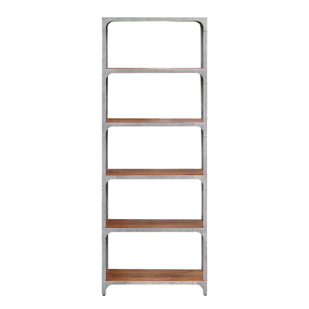 MANHATTAN - Bookcase L75 x H204 - Vintage silver and Washed antic