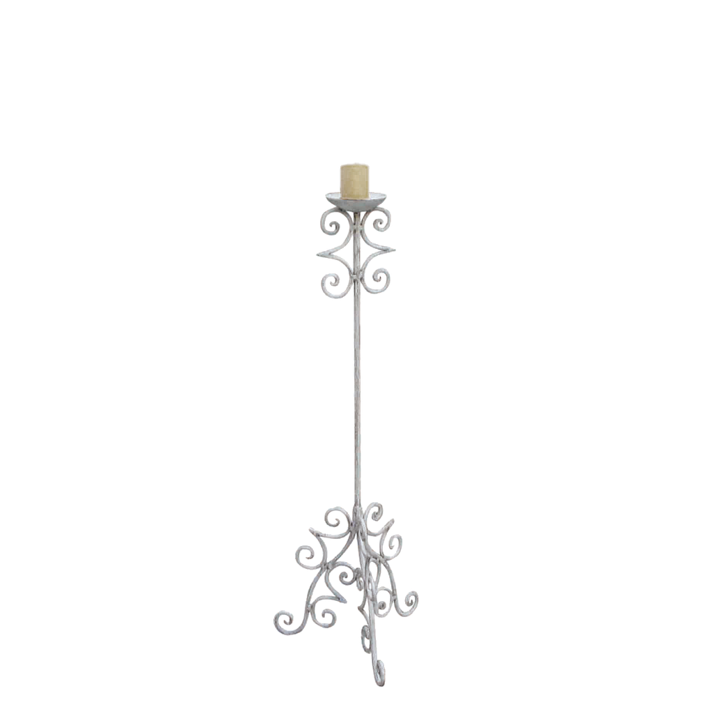 ASTER Wrought iron candle holder H90 Patina white Furniture