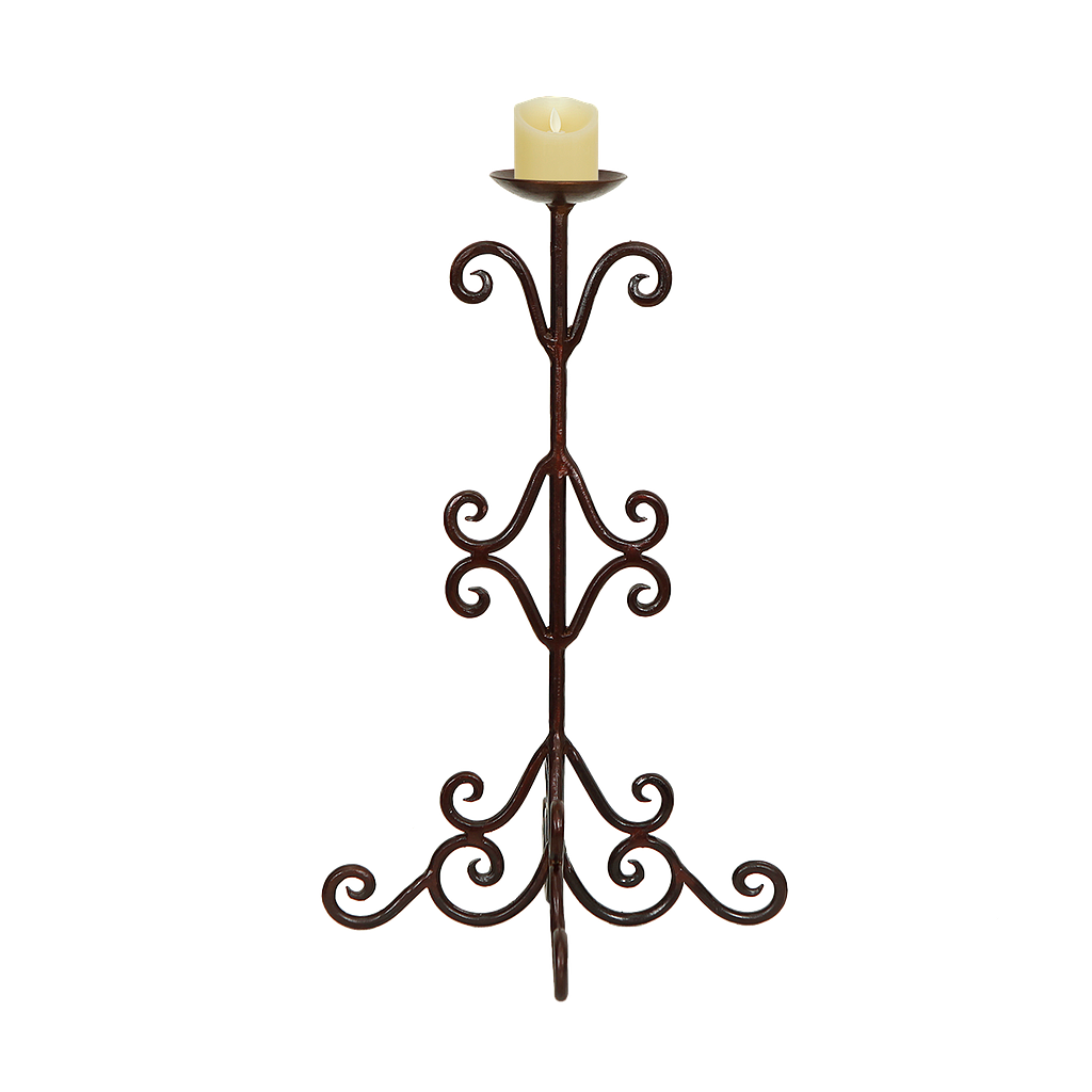 SALTILLO - Wrought iron candle holder H36 - Burnish