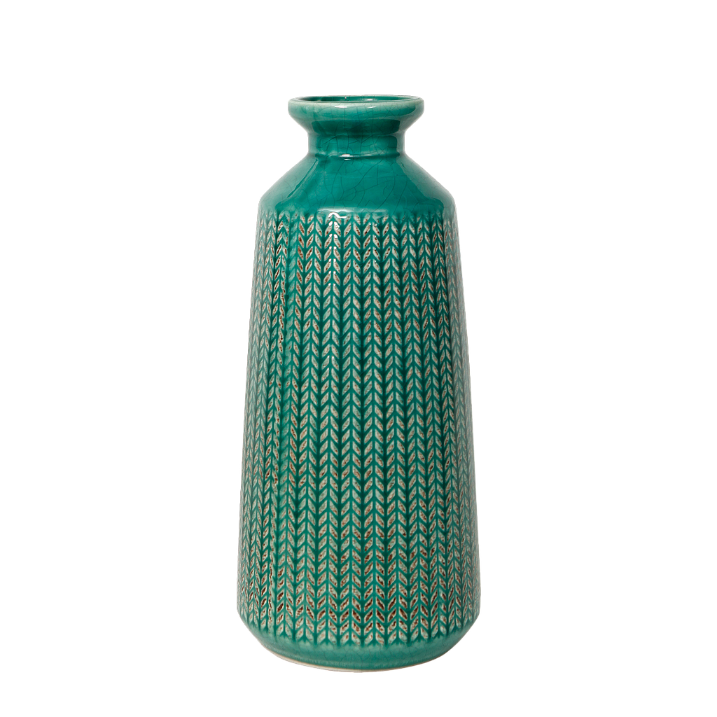 CROCUS - Stripes ceramic vase H29 - Multicolor