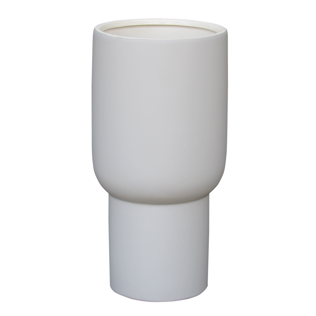 EUCHARIS - Modern ceramic vase H28 - Light grey