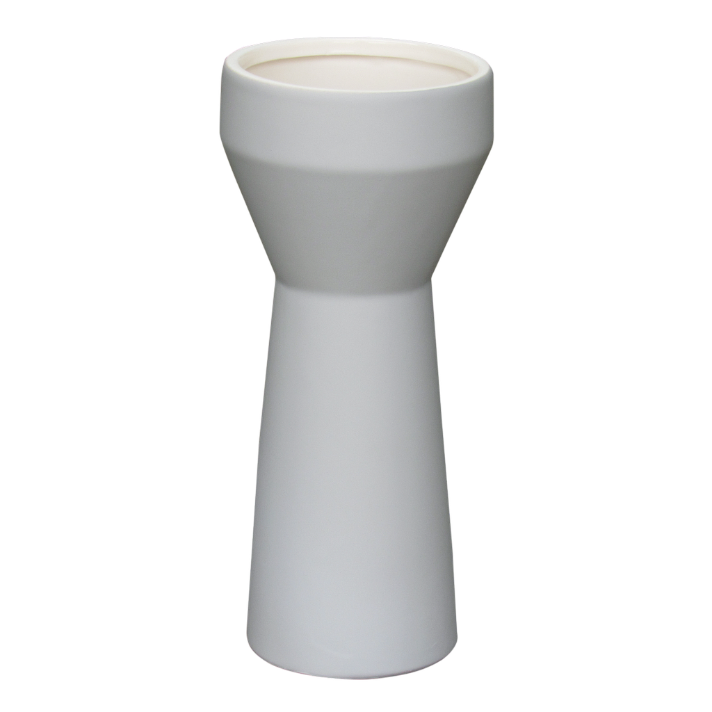 EUCHARIS - Modern ceramic vase H26 - Light grey