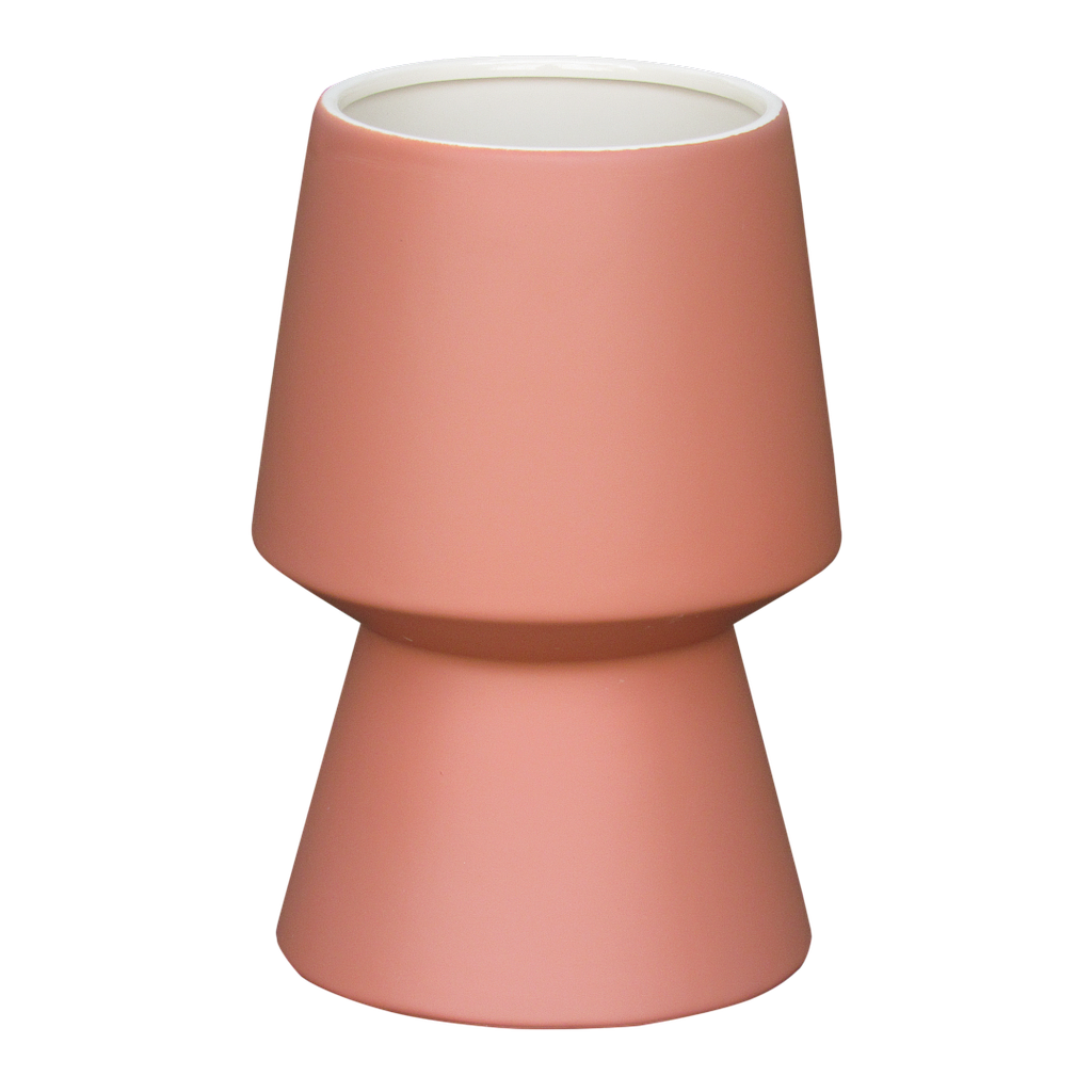 EUCHARIS - Modern ceramic vase H26 - Old rose