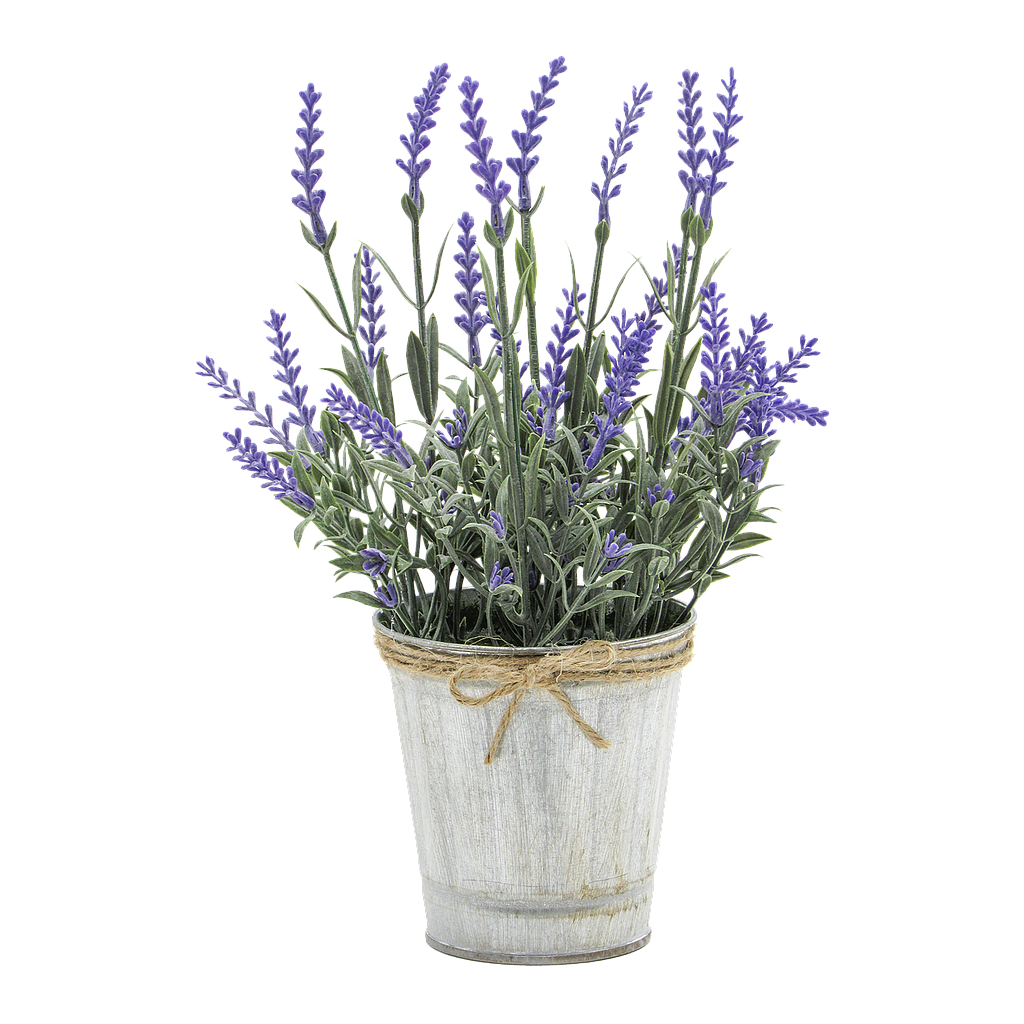 PRAIRIE - Artificial pink lavender in metal pot - H25