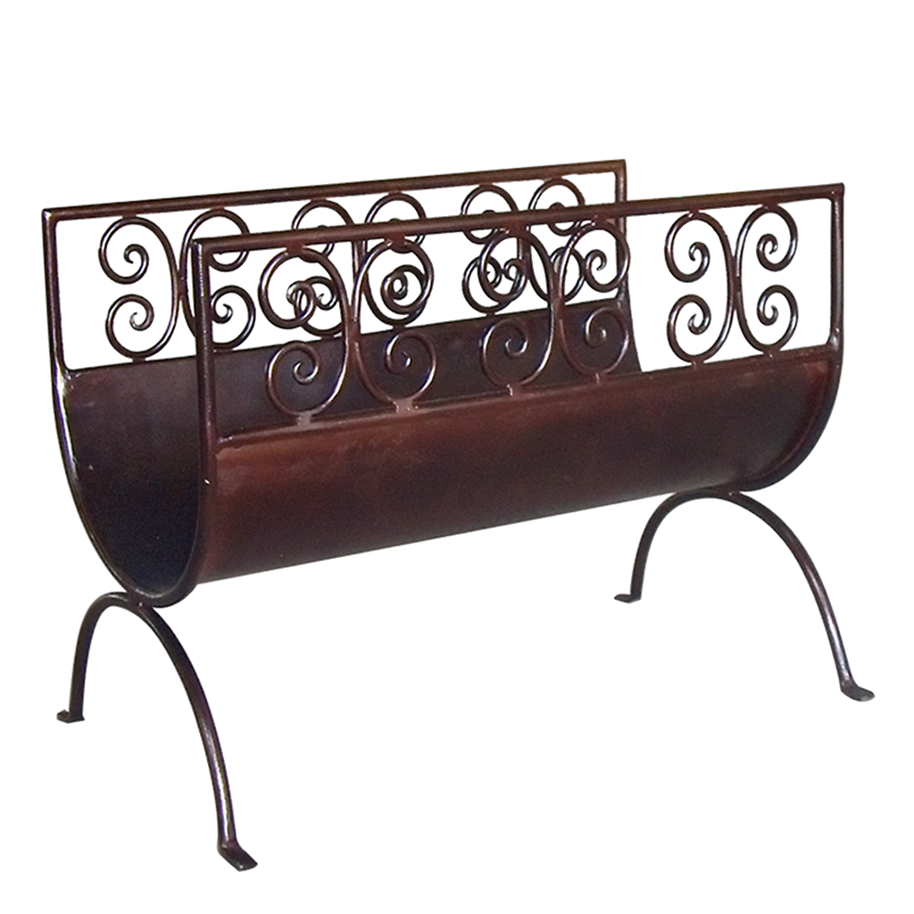BAKHAM - Wrought iron magazine rack - Burnish