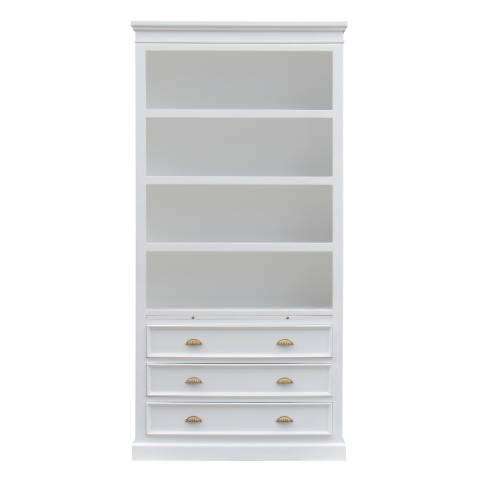 CALANQUE - Bookcase L103 x H210 - Brushed white