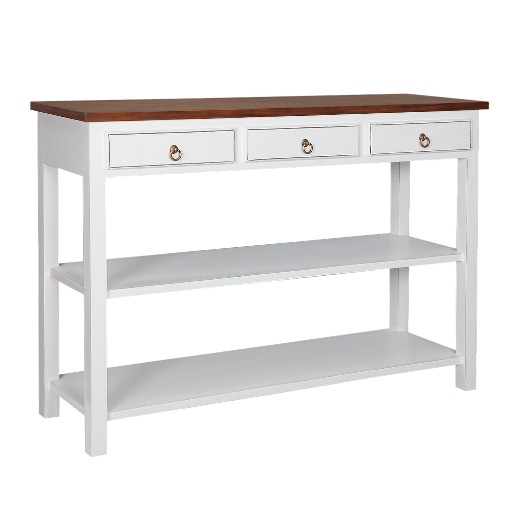 ALEX - Console table L132 - Brocante white and Washed antic