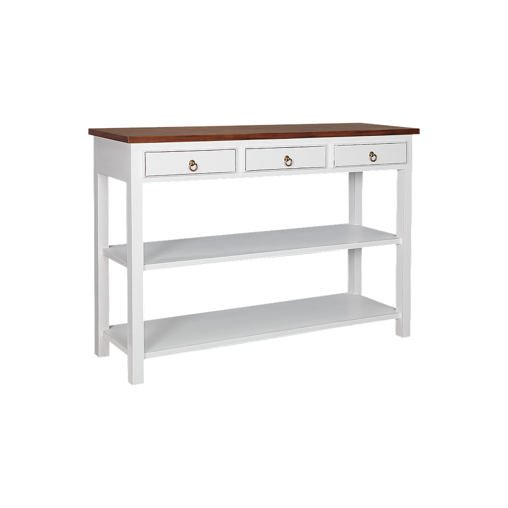 ALEX - Console table L132 - Brocante white and Washed antic