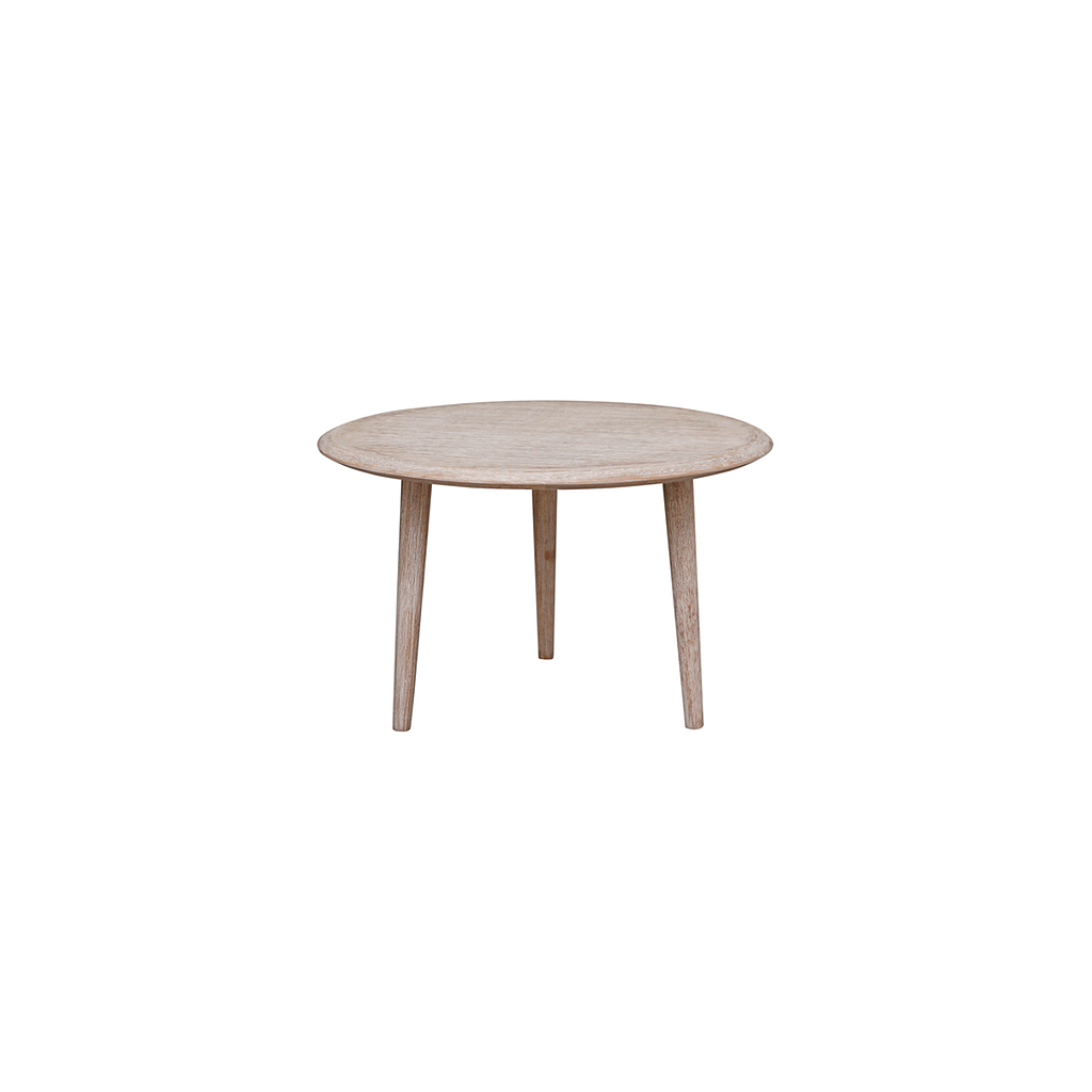 KAMPPI - Coffee table Diam.60 - Whitened acacia