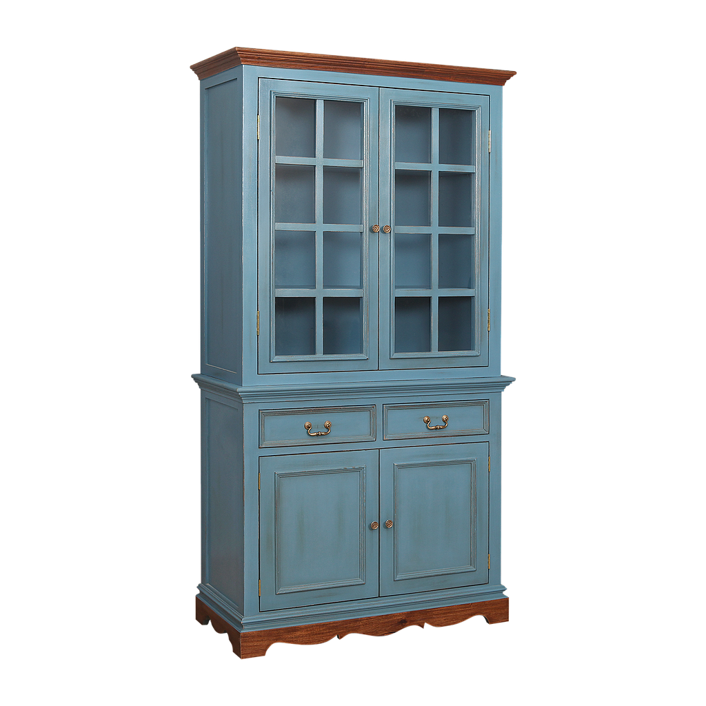 HELENA - Dresser L100 x H190 - Shabby stone blue and Washed antic