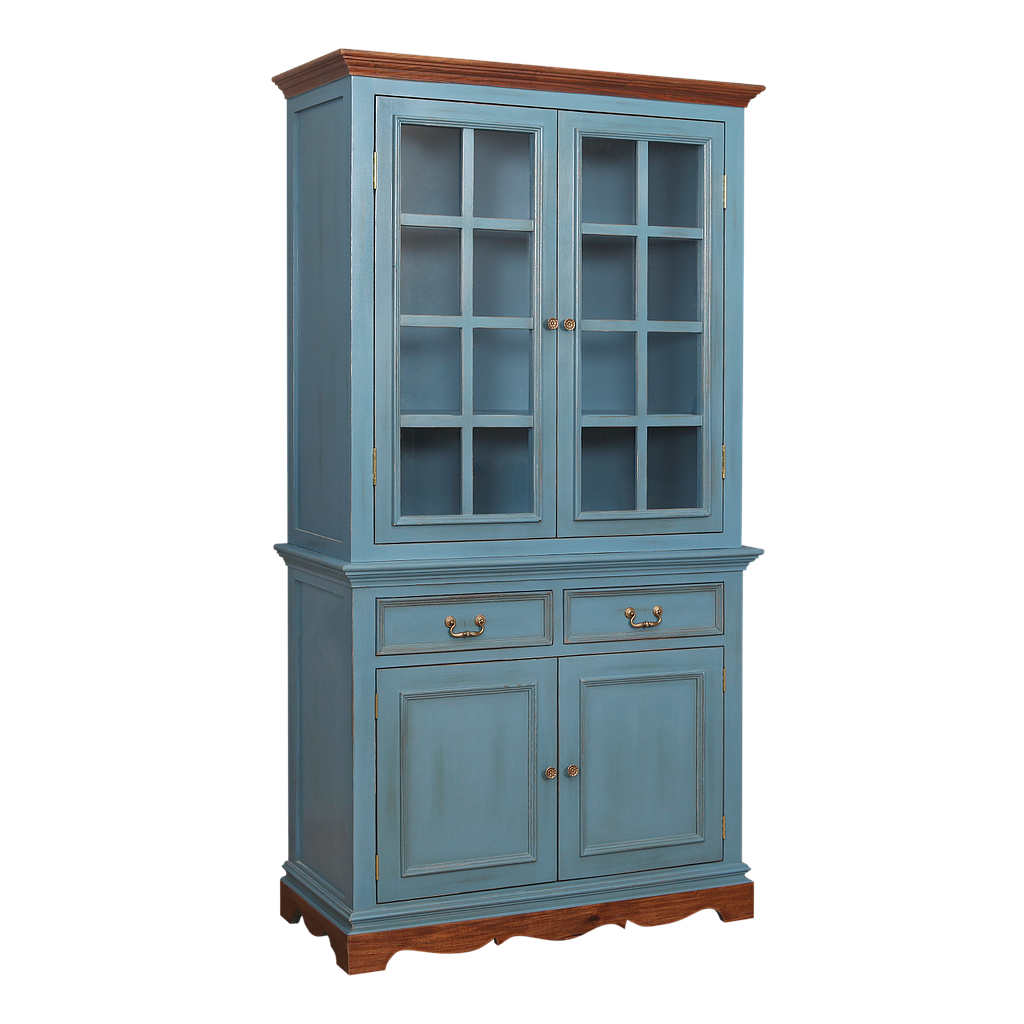 HELENA - Dresser L100 x H190 - Shabby stone blue and Washed antic