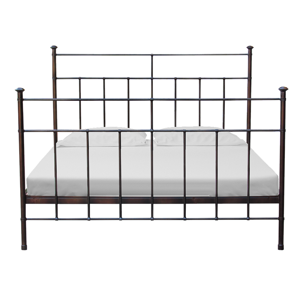 GARDANNE - Metal queen size bed 160x200 - Burnish