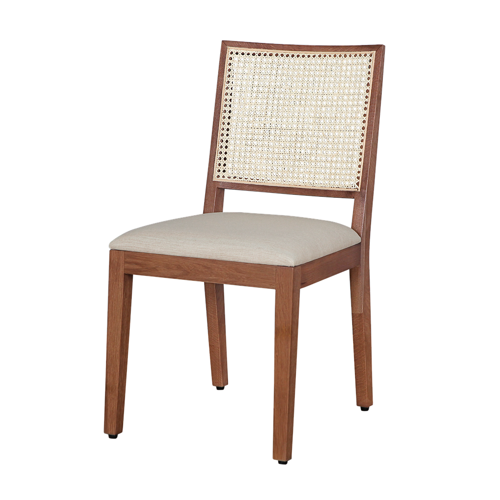 SPRING - Chair - Walnut stain, Natural cane and Cream cover