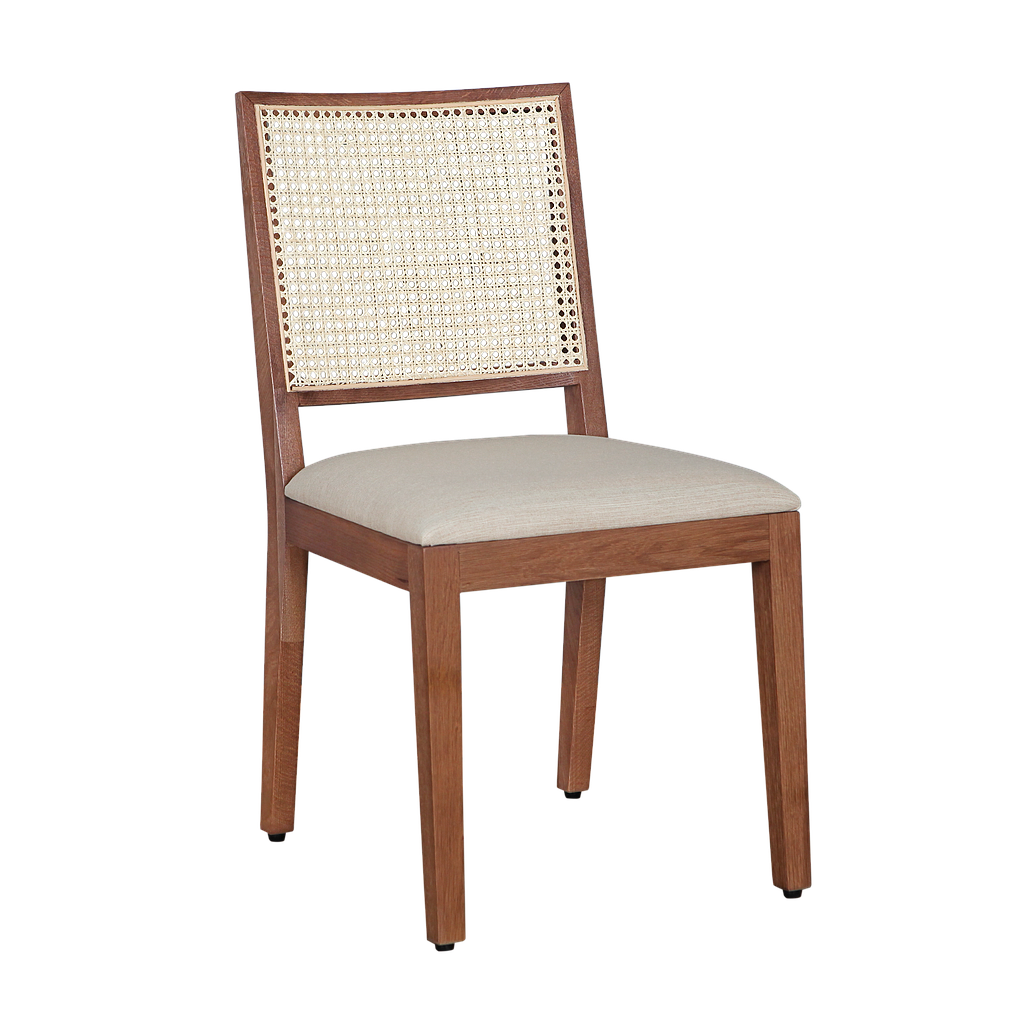 SPRING - Chair - Walnut stain, Natural cane and Cream cover