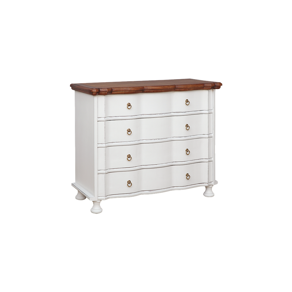 ORLEANS - Chest of drawers L100 x H85 - Brocante white and Washed antic