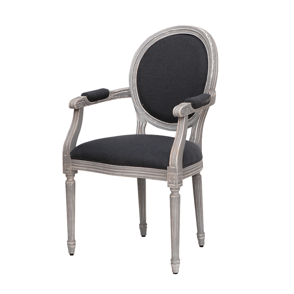 ORLEANS - Armchair - Brocante light grey and Black cover