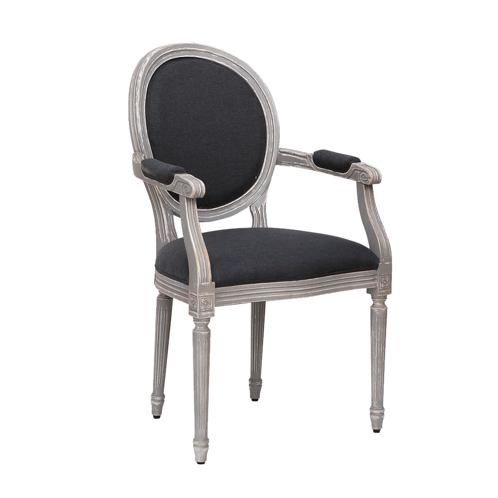 ORLEANS - Armchair - Brocante light grey and Black cover