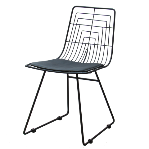 WIRE - Chair - Matt black and Black cover