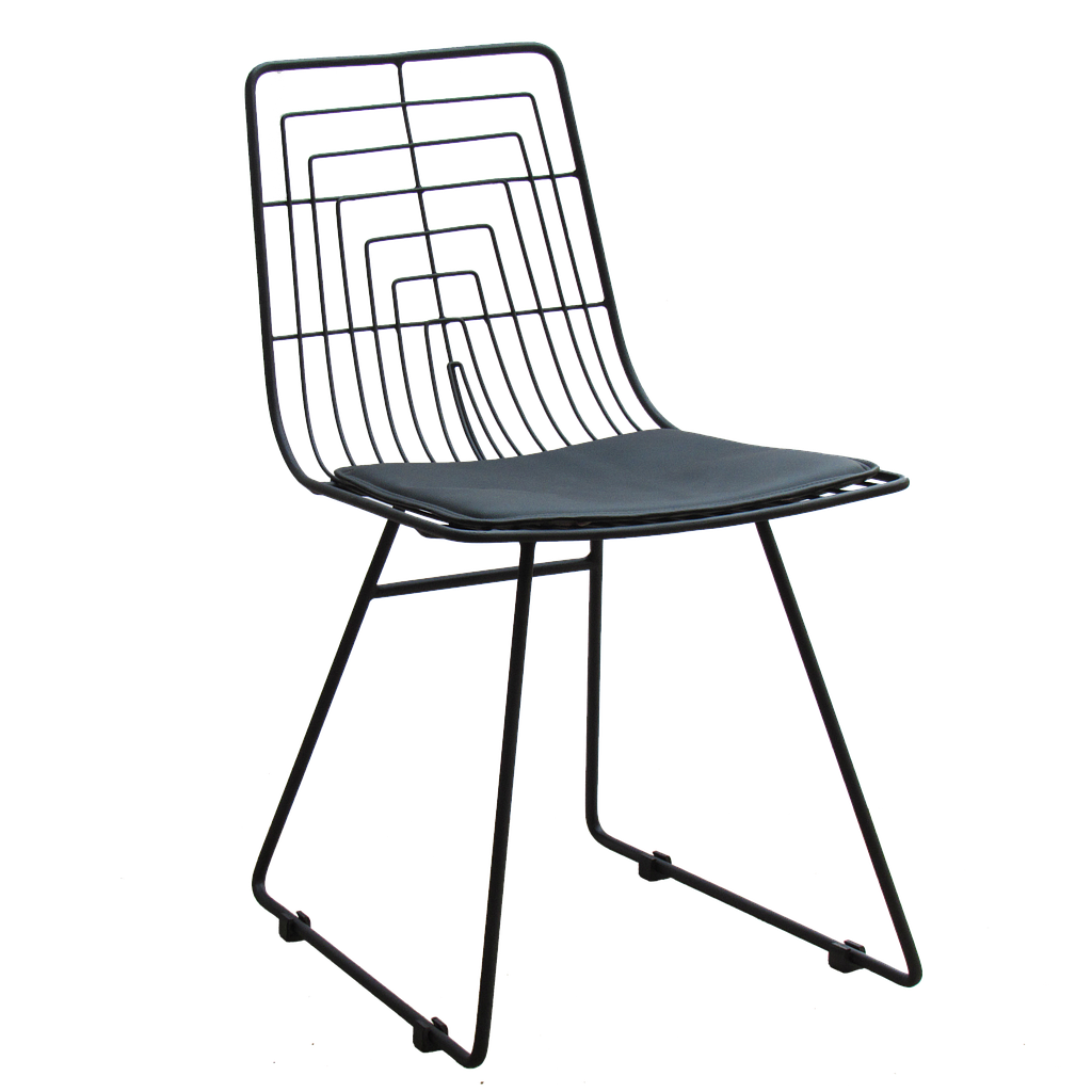 WIRE - Chair - Matt black and Black cover