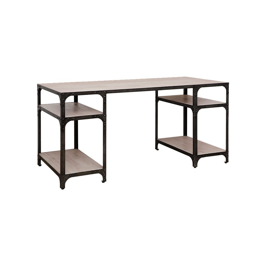 MANHATTAN - Desk L150 x W70 - Vintage anthracite and Whitened acacia