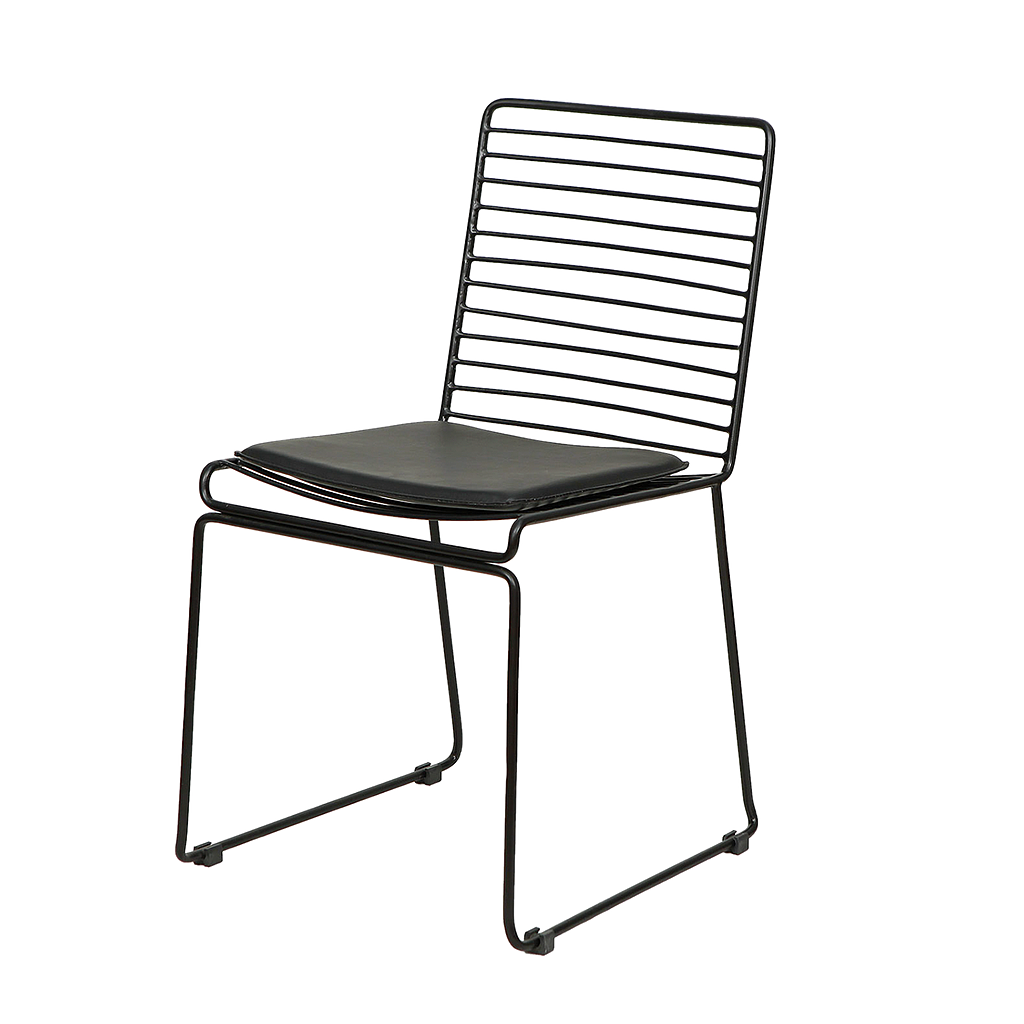 WIRE - Chair - Matt black and Black cover