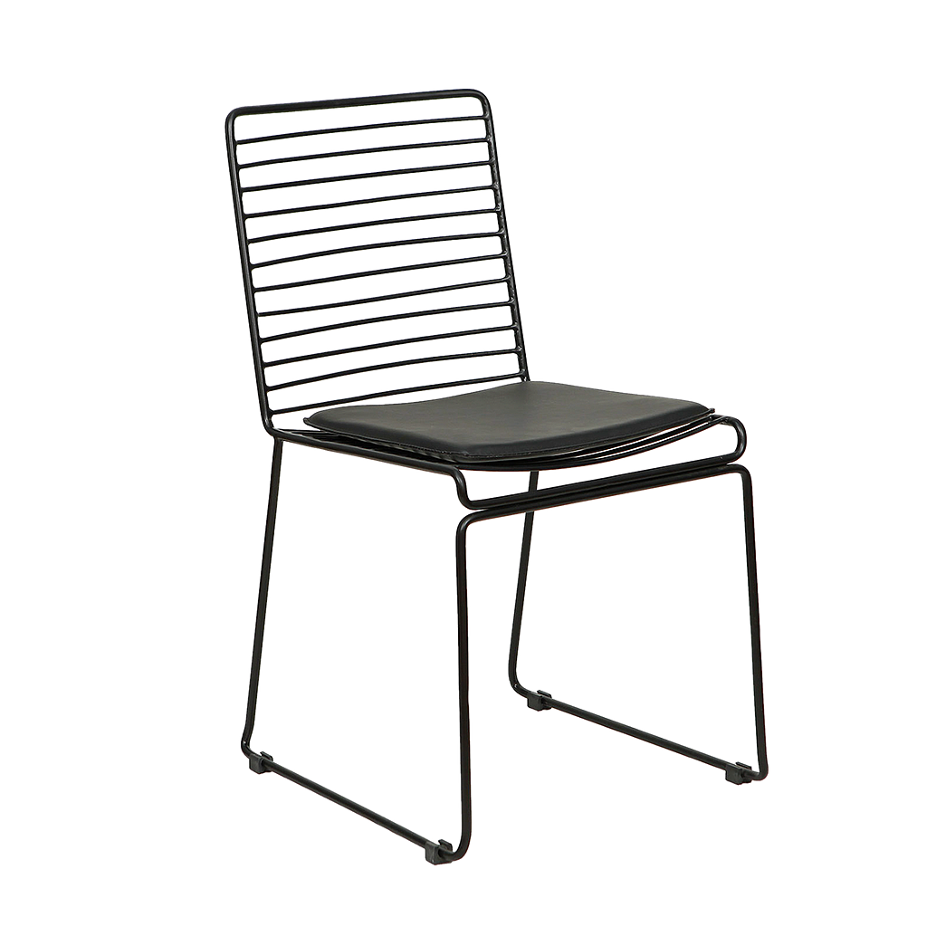 WIRE - Chair - Matt black and Black cover
