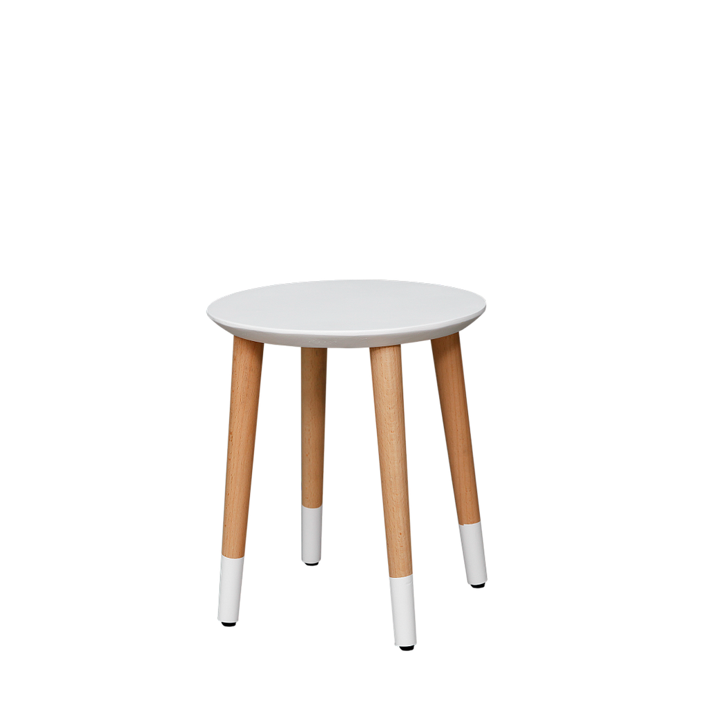 OCEANE - Kids Stool / Seat H30 - White and Natural beech