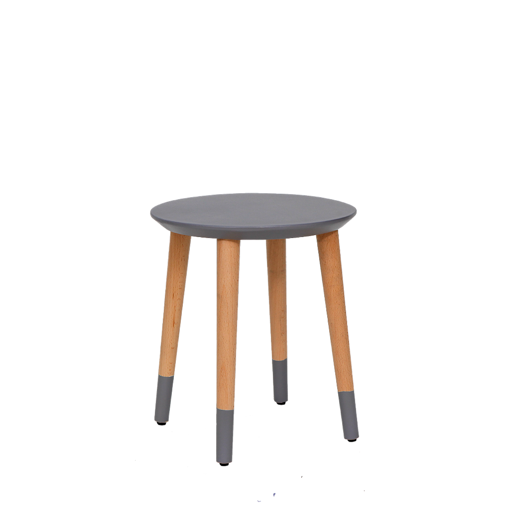 OCEANE - Kids Stool / Seat H30 - Pearl grey and Natural beech