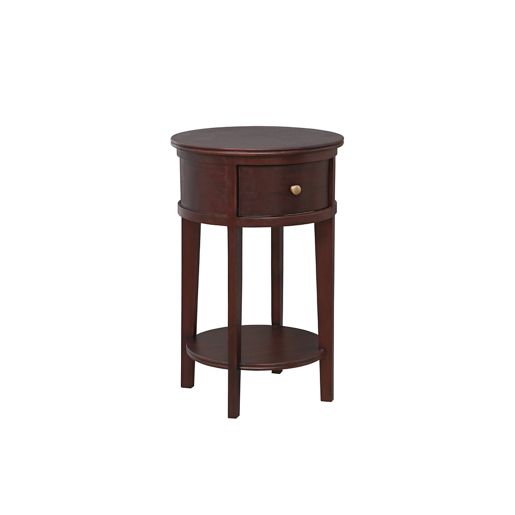 HARPER - Round bedside table H70 - Walnut stain