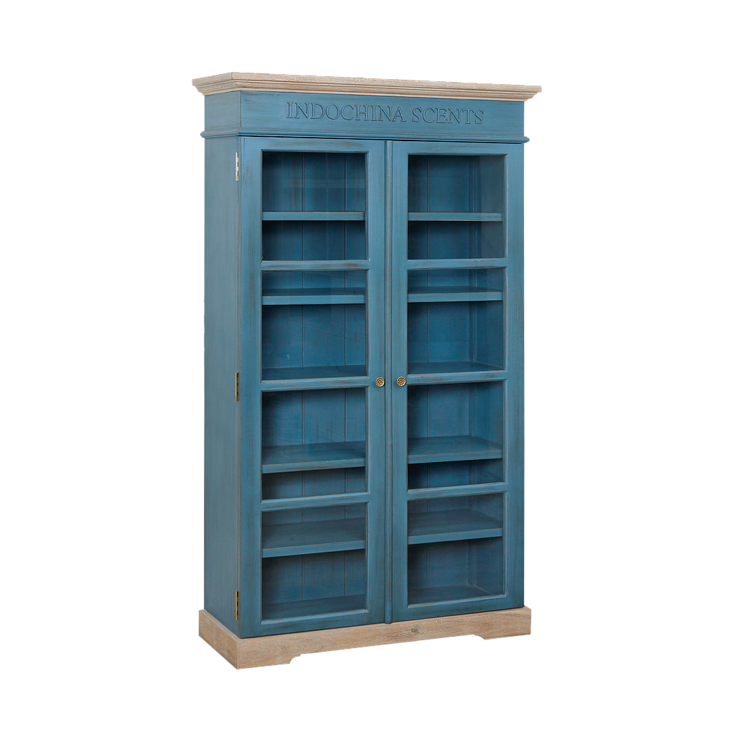 SCENTS - Cabinet L90 x H157 - Shabby stone blue and Whitened acacia