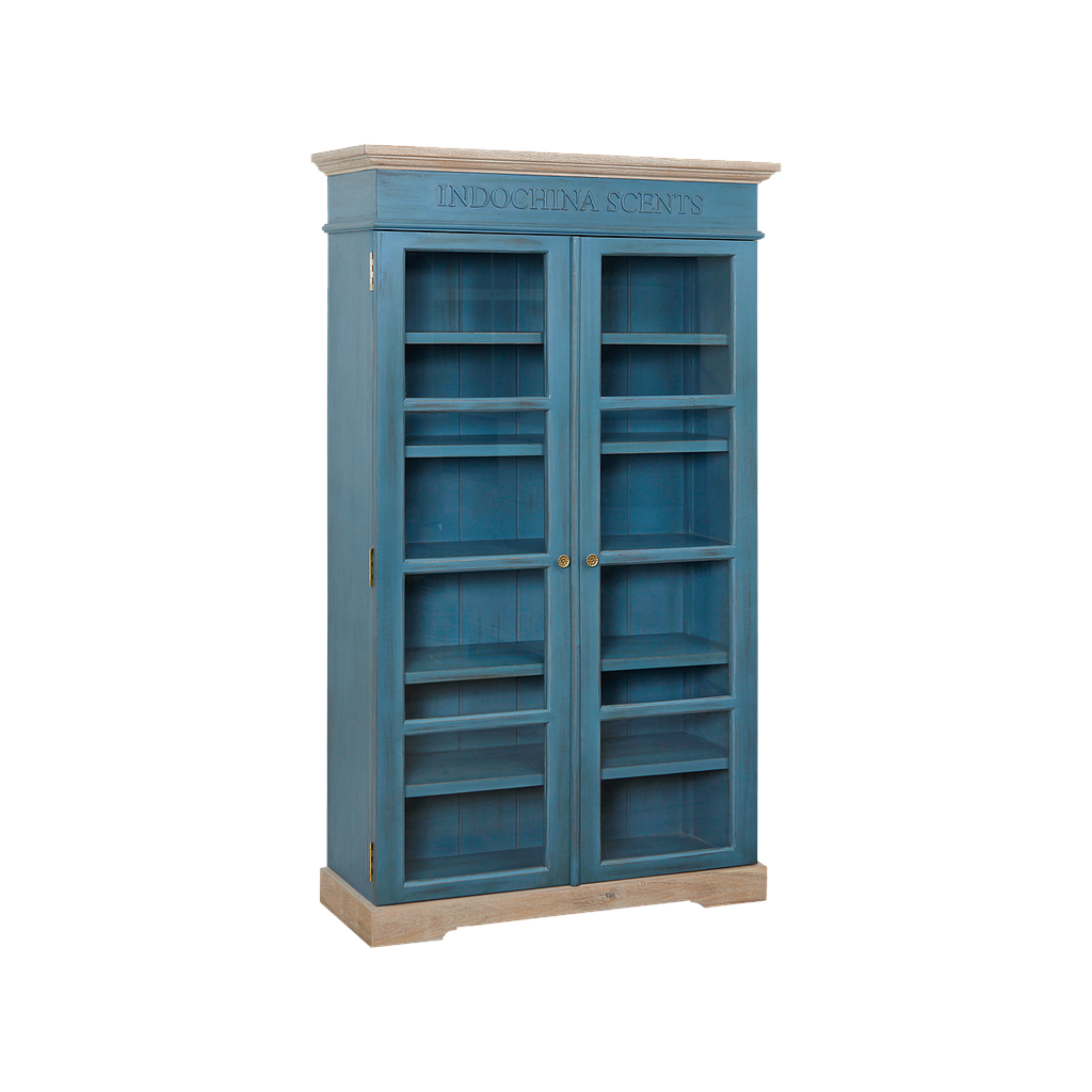 SCENTS - Cabinet L90 x H157 - Shabby stone blue and Whitened acacia