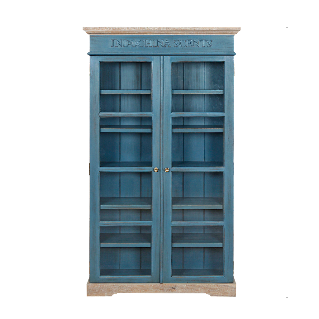SCENTS - Cabinet L90 x H157 - Shabby stone blue and Whitened acacia