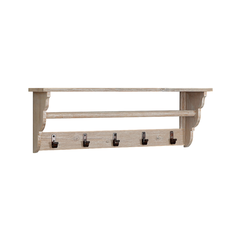 EMELINE - Coat rack L80 - Whitened acacia