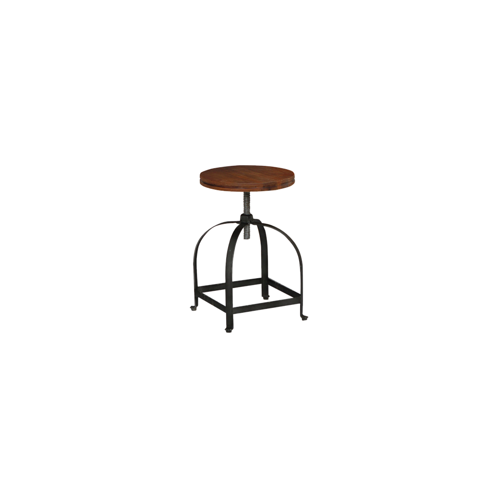 MANHATTAN - Adjustable Stool H45/52 - Vintage anthracite and Washed antic