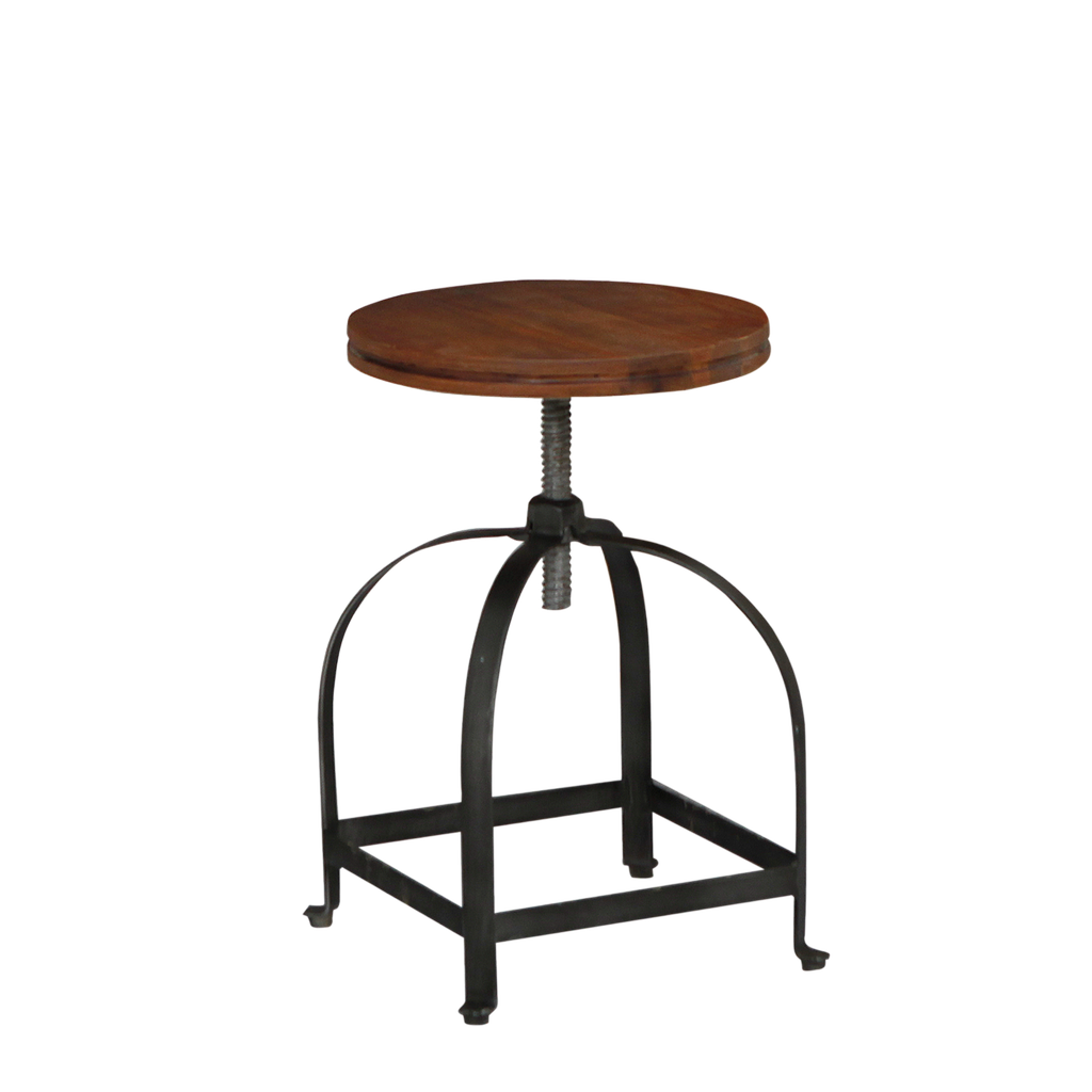 MANHATTAN - Adjustable Stool H45/52 - Vintage anthracite and Washed antic